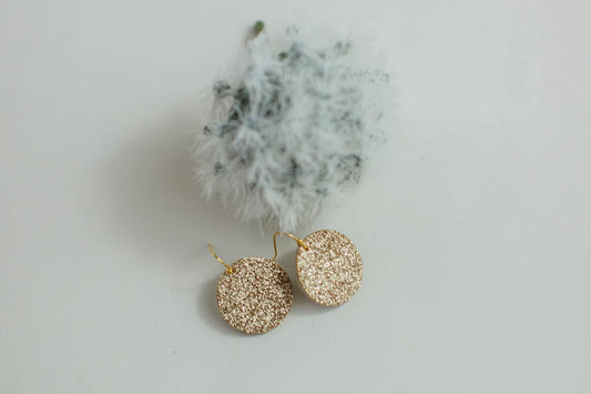 Light Gold Leather Earrings (1" Mini)